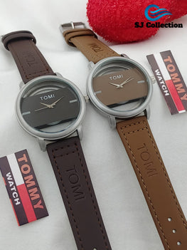 Tomi Watch Leather Strap With Normal Box (random color)