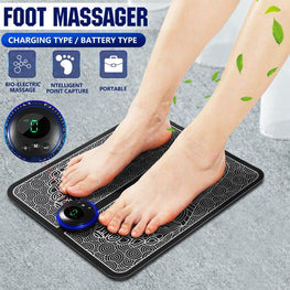 Ems foot massager pad Electric 8 Modes 22 Levels Adjustable Portable Folding Mat Relieve Pains