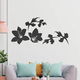 Wooden Flower Lines Wall Sticker