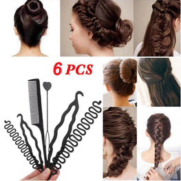 Set Of 6 Pcs - Professional Braids Tool Hair Styling Kits For Women Hair Accessories Set Women Girls DIY Hair Styling Set Kit Tools