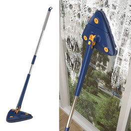 360° Rotatable Adjustable Cleaning Mop Extendable Triangle Mop with Long Handle Hand Twist Quick Dry Mop Multifunctional Microfiber Wet and Dry Mop for Floor Wall