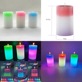 Magic Colour Changing Wax Candles New Type LED Colorful Light Home Lighting (Random colour)