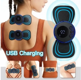 EMS Electronic Pulse Massager for Muscle Stiffness Soreness and Stress Mini butterfly Massage Pad