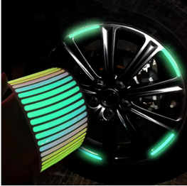 NEW 40 pcs Car Hub Reflective Sticker Car accessories Decorative Strips General for use of bicycle automobile and motorcycle tyre (multi color )