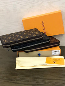 ( LV ) High Quality Zipper Wallet With Dust Cover,Brand Card & Brand Box Same as Picture