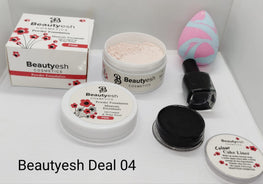 Beautyesh Fabulous Deal 4-Piece Set: Loose Powder, Nail Polish, Cake Liner, and Makeup Blender