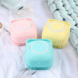 Soft Silicone Bath Brush With Hooks  Baby Showers Cleaning Bath Brushes  Mud Dirt Remover Massage Back Scrub  Showers (Random Color)