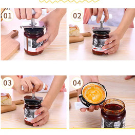 Adjustable Multi-function Bottle Cap Opener Stainless Steel Lids Off Jar Opener Labor-saving Screw Can Opener for Kitchen Gadget