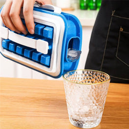 Ice Cube Tray Folding Ice Maker Silicone Mold 18-cell Bar Accessories Quick-freezing Artifact Water Bottle Kitchen Tools (Copy)