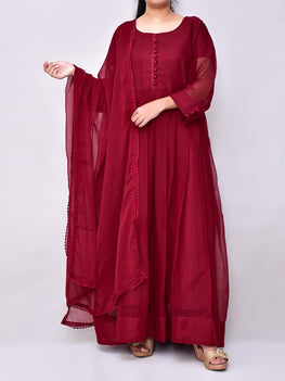 3 Pcs Beautiful Shafoon Maxi Suit for women and young girls