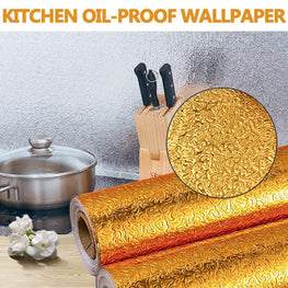 Aluminum Foil Paper Mats Wallpaper Stickers, Kitchen Silver Stickers Self Adhesive Aluminum Foil Stickers Oil Proof Waterproof Kitchen Stove -24 inch x 78 inch - 2 Meter Roll