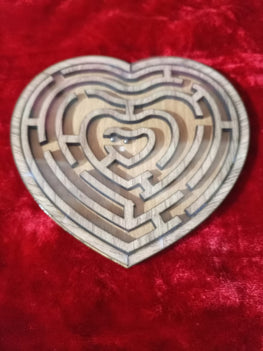 Heart Maze Wooden Shape