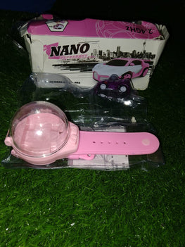 CHILDREN CARTOON MINI RC REMOTE CONTROL CAR WATCH (Only Pink &amp; Without Charger)