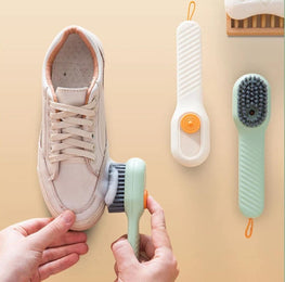 Multifunctional Soft-Bristled Shoe Brush Shoe Brushes Long Handle Brush Automatic Filling Clothes Cleaning Clothing Board Tools (Random Color).