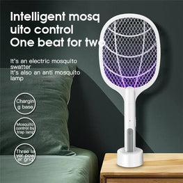 Rechargeable Electric Mosquito Killer Racket 2 In 1 LED Flash Light  (Random Color)