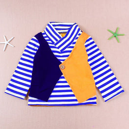 Western Cross Stripe Style Winter Dress For Boys and girls ( Colour ; Blue)