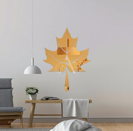 Leaf Acrylic mirror wall stickers (golden and silver color  )