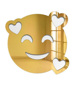 in love emoji Acrylic mirror wall stickers 15 inch size