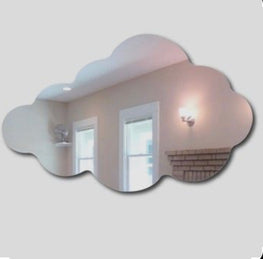 Cloud Shaped Acrylic mirror wall stickers 15 inch size