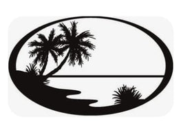 Oracal Vinyl Decal Ocean Beach Island Palm Tree Nature Wall StickerWall sticker MDF Wood material