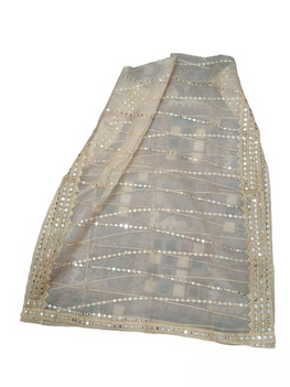 Organza Tissue Dupatta, 9mm Sequence Work for women's