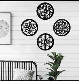 Circle Patterns Wall Decoration. 4 pieces