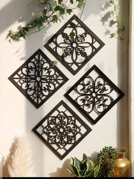 Square Shape Patterns Wall Decoration. 4 pieces