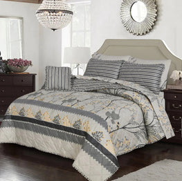 7Pc Printed Comforter Set (Cotton Mix)