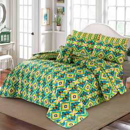 7Pc Printed Comforter Set (Cotton Mix)