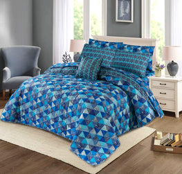 7Pc Printed Comforter Set (Cotton Mix)