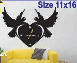 Loving Birds Wooden Wall Clock