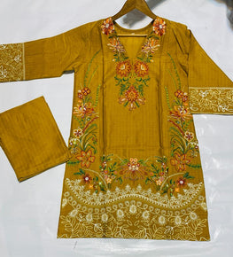 Design Amna Stuff 4 line Moti Cotton Full Embrodery Suit