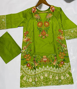 Design Amna Stuff 4 line Moti Cotton Full Embrodery Suit