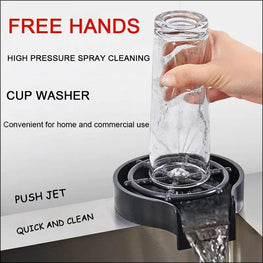 High Pressure Faucet Glass Rinser Automatic Cup Washer Bar Kitchen Beer KTV Milk Tea Cup Cleaner Tool Sink Accessories Gadgets (with pipe)