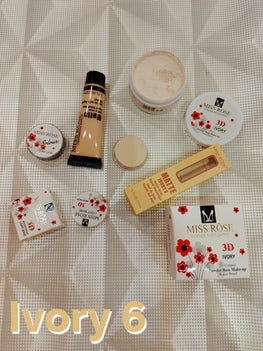 Deal of 04 - Miss Rose Cake Eye Liner - 3D Foundation Loose Powder Foundation Tube - Base Oil Control