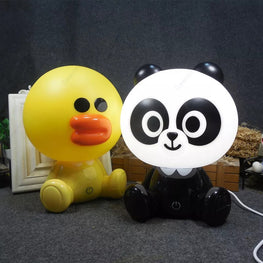 Panda &amp; Sally Chicken Night Lamp LED Cartoon USB Night Lights Children Table Lamps Baby Bedroom Bedside Home Decor Gift For Kids