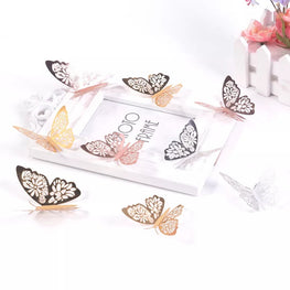 3D Wall Stickers Hollow Butterfly for Kids Rooms Home Wall Decor DIY Fridge stickers Room Decoration