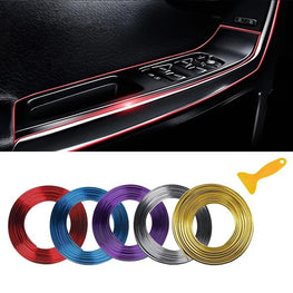 Car Interior Trim Strips 3D DIY 5 Meter Automobile Motor Exterior Decoration Molding Trim Strip Line Universal Car Gap Fillers