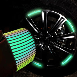 NEW Car Hub Reflective Sticker Car Accessories Decorative Strips (multi color )